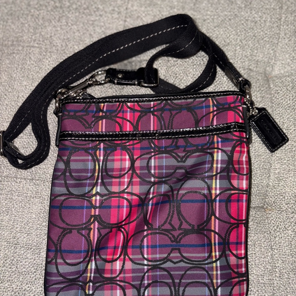 Coach Pink Plaid Crossbody Bag - Picture 2 of 4